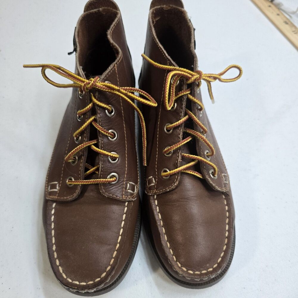 Vintage Flings Lace Up Ankle Boots Womens 7.5M Brown Leather